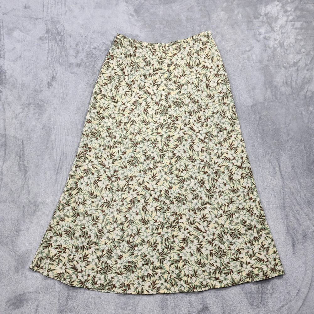 Vintage Old Navy Skirt Womens 12 Multicolor Floral A-Line Rayon Midi Lightweight